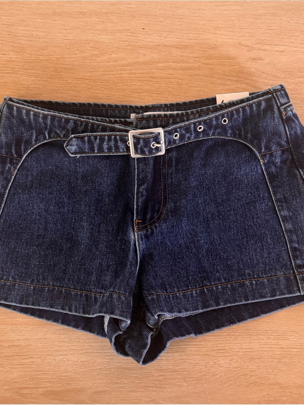 Glassons Dark Blue Denim Belted Shorts